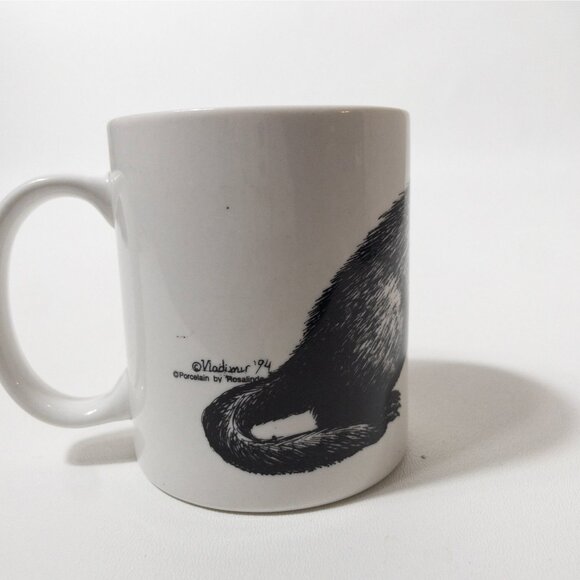 Ferret Ceramic Mug Porcelain By Rosalinde Black and White - Picture 6 of 9